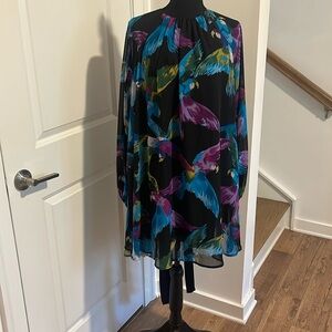 Eva Mendes Sabrina Parrot Print Mini Dress